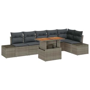 vidaXL Set Divano da Giardino 7 pz Grigio e Marrone