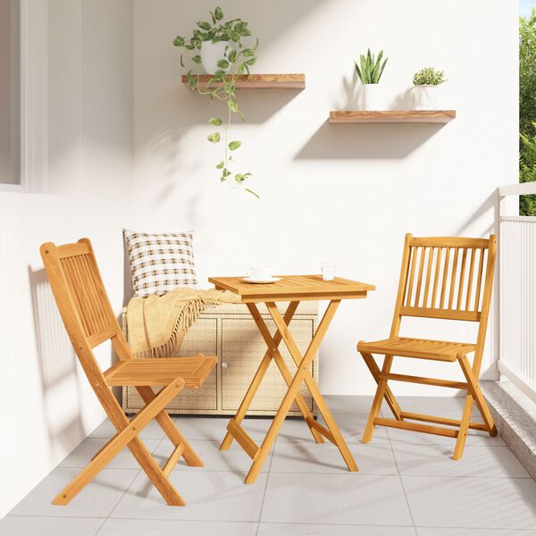vidaXL Set Bistro da Giardino 3 pcs Marrone Legno di Acacia Massello
