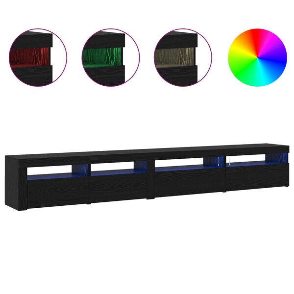 vidaXL Set mobile TV 3 pcs Rovere Nero 270 x 35 x 40 cm