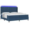 vidaXL Letto a Sorgente LED con materasso Blu 200 x 200 cm Tessuto
