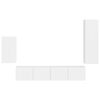 vidaXL Set mobile TV 4 pcs Bianco Lucido Legno multistrato