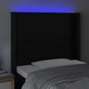vidaXL Testiera a LED nero 93x16x118/128 cm in Similpelle