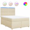 vidaXL Giroletto a Molle con Materasso Crema 140x200 cm in Tessuto