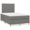 vidaXL Giroletto a Molle con Materasso Grigio Scuro 120x200 cm Tessuto
