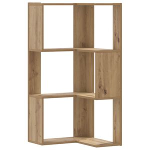 vidaXL Libreria Angolare 3Ripiani Rovere Artigianale 50x50x102cm Legno