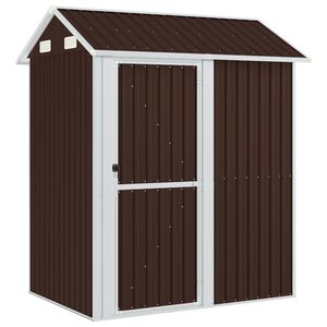 vidaXL Capanno da Giardino Marrone 192x152,5x237 cm Acciaio Zincato
