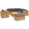 vidaXL Set Divani da Giardino 8 pz con Cuscini Legno Massello di Teak