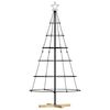 vidaXL Albero a Cono di Natale con supporto Nero 150 cm Acciaio