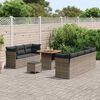 vidaXL Set Divano da Giardino con cuscino 10 pcs Grigio polyrattan
