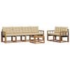 vidaXL Set di divani da esterno 7 pz Naturale e Beige