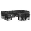 vidaXL Set di divani da esterno 12 pcs Nero e Grigio scuro Poliestere