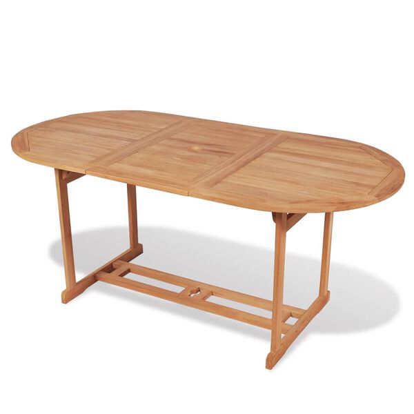 vidaXL Set da Pranzo da Giardino 7pz Sedie Pieghevoli Massello di Teak