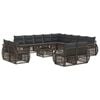 vidaXL Set Divano da Giardino 14 pz Grigio e Grigio Scuro polyrattan