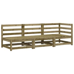 vidaXL Divano da Giardino a 3 Sedute in Legno Impregnato di Pino