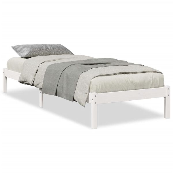 vidaXL Letto Extra Lungo senza Materasso Bianco 80x220 cm in Pino