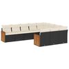vidaXL Set Divani da Giardino 10pz con Cuscini in Polyrattan Nero
