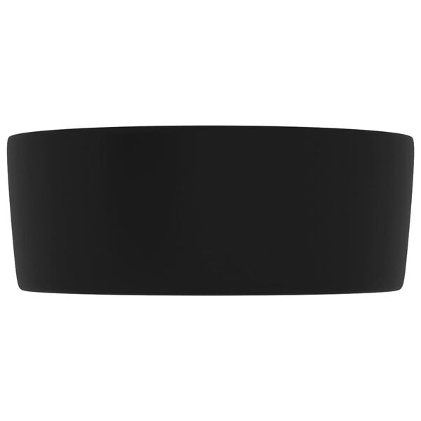 vidaXL Lavandino Lusso Rotondo Nero Opaco 40x15 cm in Ceramica