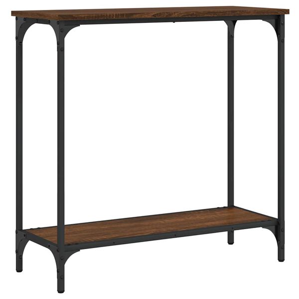vidaXL Tavolino Consolle Rovere Marrone 75x30,5x75cm Legno Multistrato