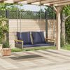 vidaXL Panchina Dondolo con Cuscini Grigia 109x62x40 cm in Polyrattan