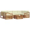 vidaXL Set di divani da esterno con cuscino 7 pcs Naturale e Crema