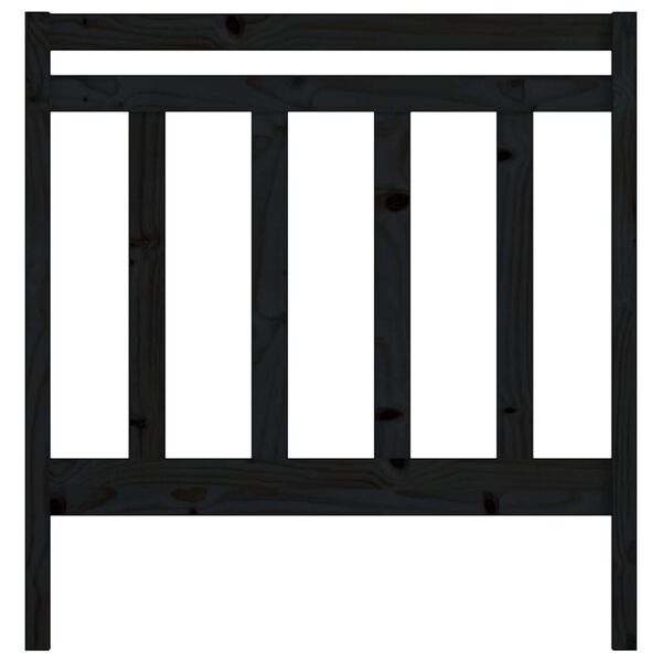 vidaXL Testiera per Letto Nera 81x4x100 cm in Legno Massello di Pino