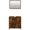 vidaXL Set Mobili da Bagno 2 pz Rovere Fumo in Legno Multistrato
