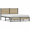 vidaXL Giroletto senza Materaso in Metallo Rovere Sonoma 140x190 cm