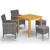 vidaXL Set Mobili da Pranzo per Giardino 5 pz Grigio