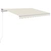 vidaXL Tenda Automatica con Sensore Vento e LED 350x250 cm Crema
