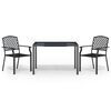 vidaXL Set da Pranzo da Giardino 3 pz in Acciaio Antracite
