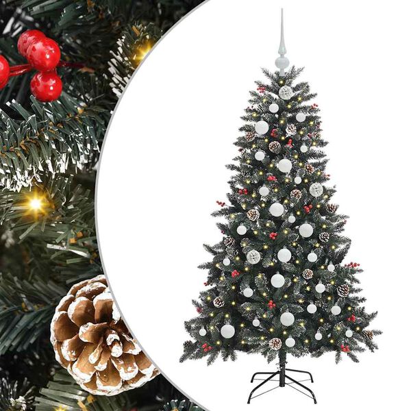 vidaXL Albero di Natale artificiale con 150 LED Verde 150 cm