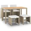 vidaXL Set da Pranzo da Giardino 5 pz con Cuscini Beige in Polyrattan