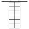 vidaXL Porta Scorrevole con Ferramenta Nera 90x205 cm in Vetro ESG