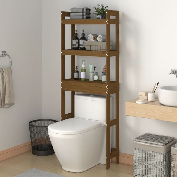 vidaXL Rastrelliera da Bagno Ambra 63x26x171 cm Legno Massello Pino