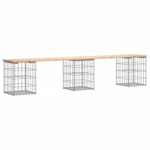 vidaXL Panca Giardino Design Gabbione 203x31x42 cm Legno Massello Pino