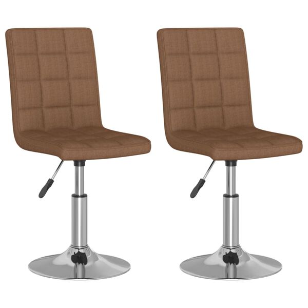 vidaXL Sedie da Pranzo Girevoli 2 pz Marroni in Tessuto