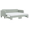 vidaXL Divano Letto Estraibile Materassi Grigio Chiaro 90x200 Velluto