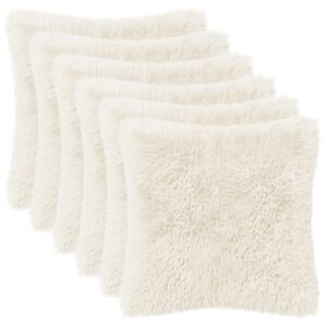 vidaXL Cuscino con cuscino HEERLEN 6 pz Bianco Fleece PV