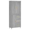 vidaXL Credenza Grigio Sonoma 69,5x34x180 cm in Legno Multistrato