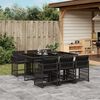 vidaXL Set da Pranzo da Giardino 7 pz Nero con Cuscini in Polyrattan