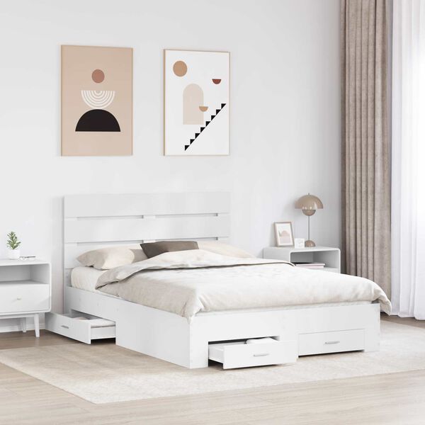 vidaXL Struttura del letto Bianco 150 x 200 cm Legno multistrato