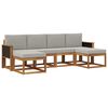 vidaXL Set di divani da esterno 6 pz Naturale e Grigio Chiaro