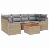 vidaXL Set Divano da Giardino 7 pz Beige polyrattan