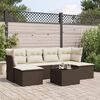 vidaXL Set Divani da Giardino 7 pz con Cuscini Marrone in Polyrattan