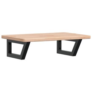 vidaXL Ripiano a Parete per Lavabo in Acciaio e Massello di Rovere