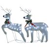 vidaXL Renne di Natale 2 pz Bianco 40 LED