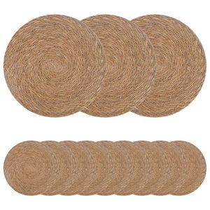 vidaXL Tovagliette in erba di mare 12 pz Naturale 100% Erba marina