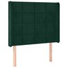 vidaXL Testiera ad Orecchio Verde Scuro 83x16x118/128 cm in Velluto
