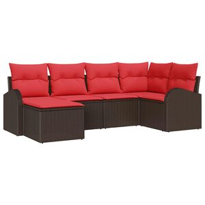 vidaXL Set Divano da Giardino 6 pz Marrone