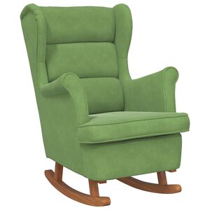 vidaXL Sedia a dondolo con schienale alto in velluto verde chiaro